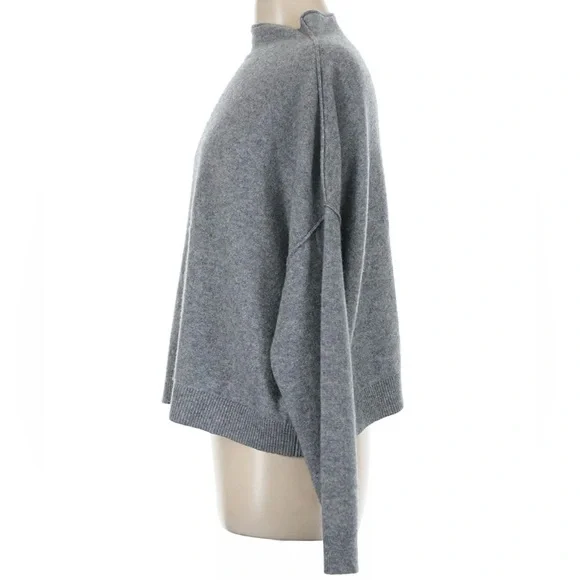 Pilcro Alani 100% Cashmere Mock-Neck Sweater Grey Medium - Picture 6 of 12